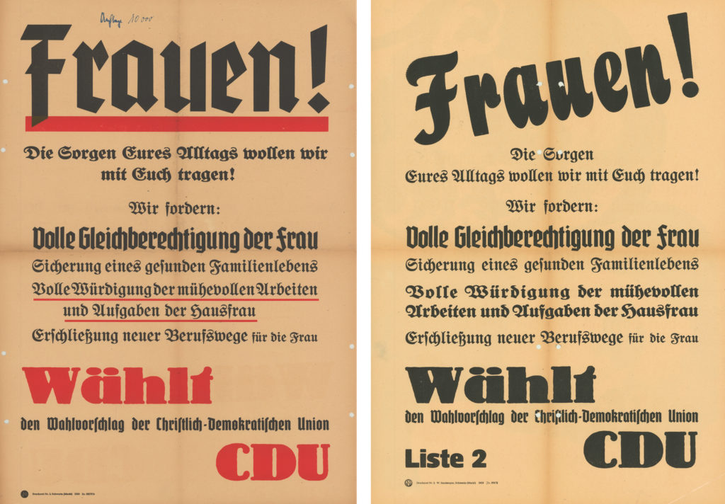 Wahlplakat Gleichberechtigung
